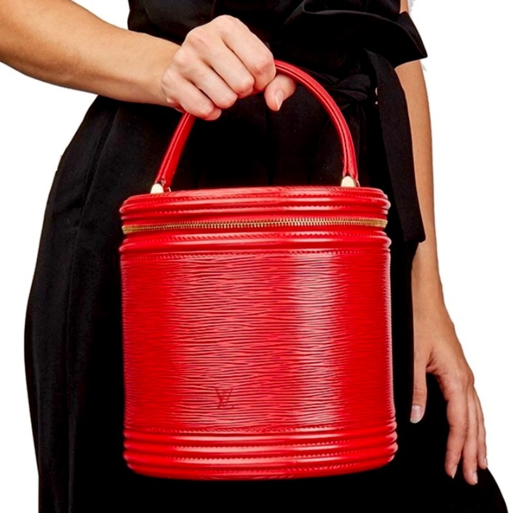 Authentic Louis Vuitton Cannes Vanity Red Epi Leather Handbag Vintage
